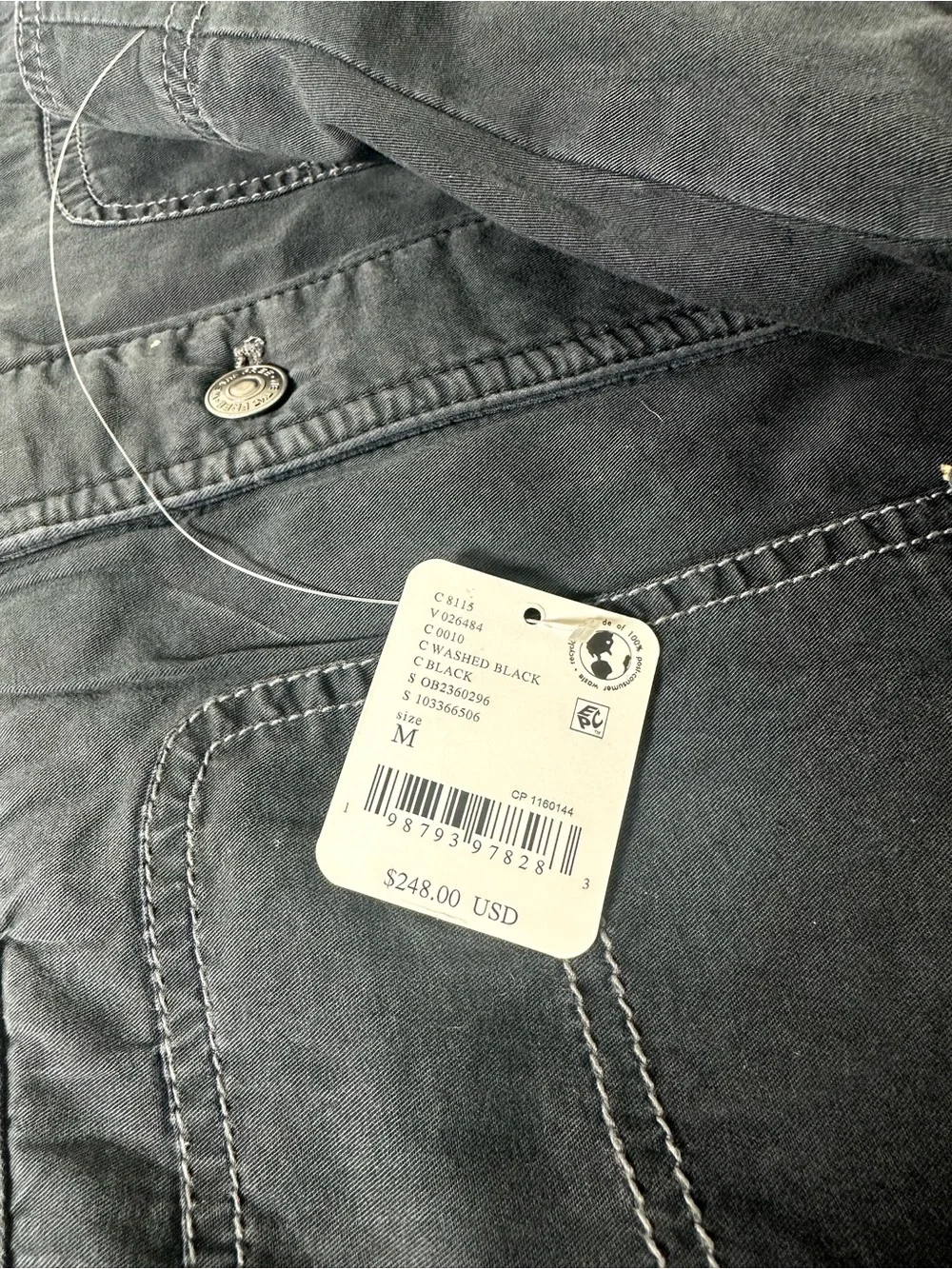 We The Free Sweet Talk Flannel Lined Barn coat size Medium in Washed Black NWT - Picture 15 of 16